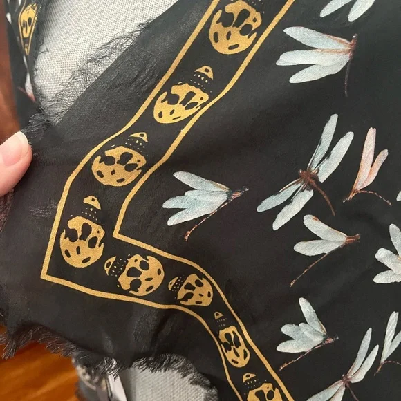 Alexander McQueen Dragonfly and Skull Scarf Shawl - Picture 3 of 14